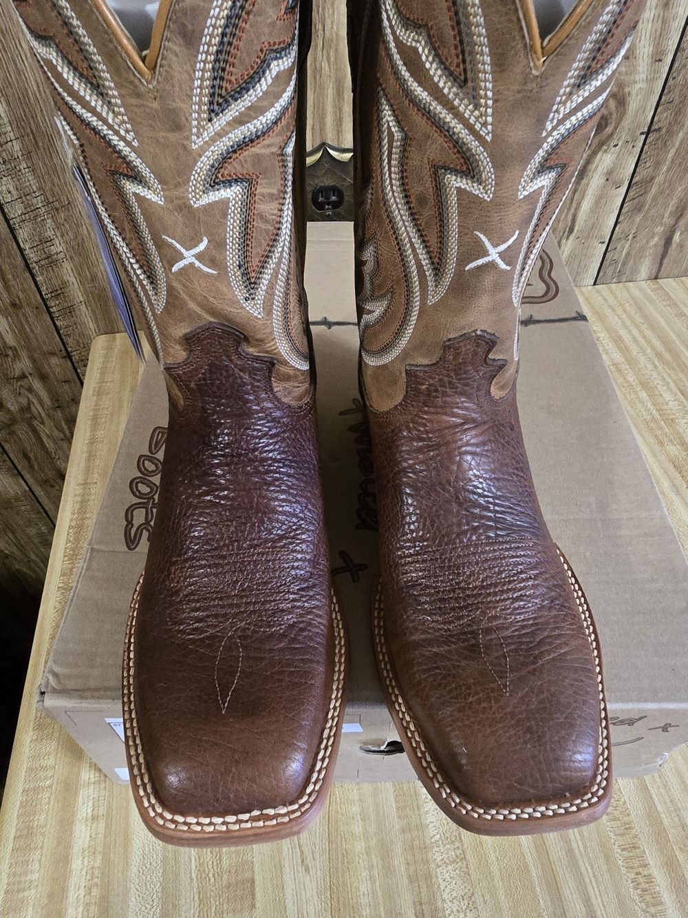 Twisted X 10 1/2 EE Men's Brown Leather Western Boots -  Ranch Style 12" WST